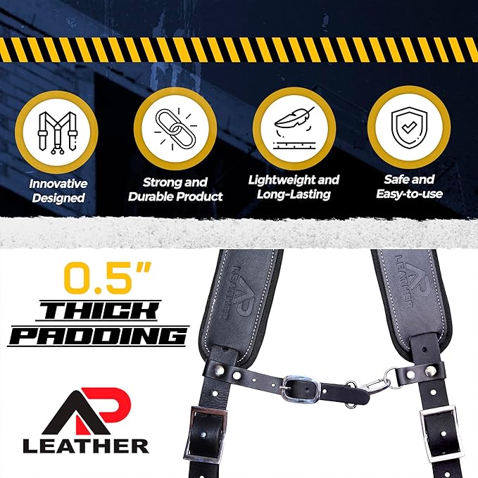 Ap Leather – Heavy Duty Work Suspenders Tool Belt