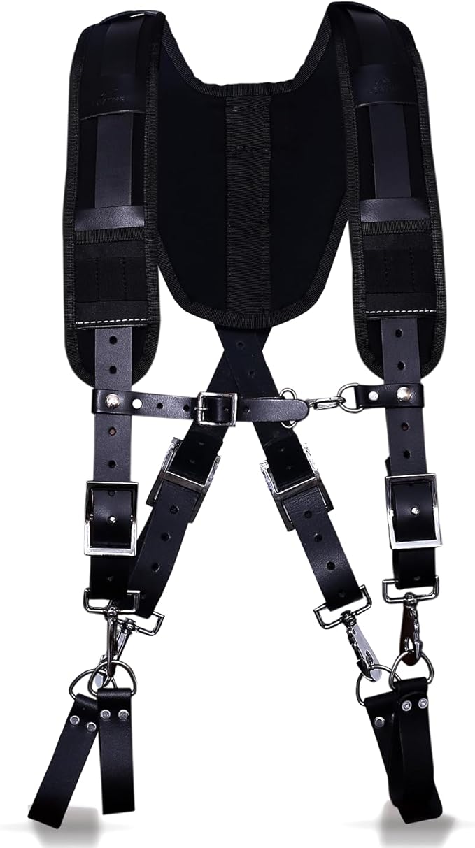 Ap Leather Tool Belts with Suspenders, with for Construction, Framers