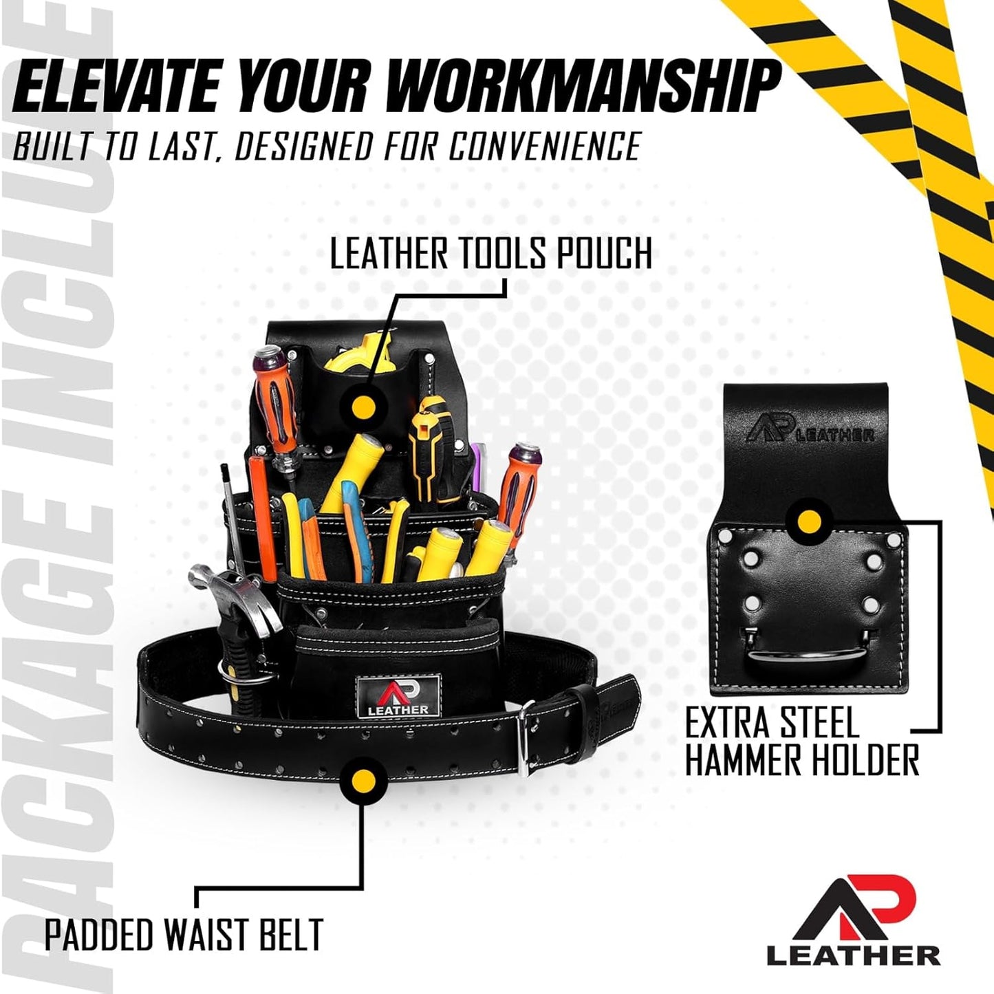 Ap-Leather Tool Pouch for Construction,Heavy Duty Hammer Holder