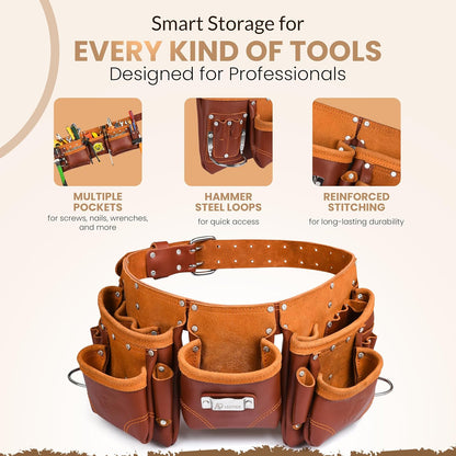 Ap Leather pro Durable Work Belt for Carpenters & Tradesmen
