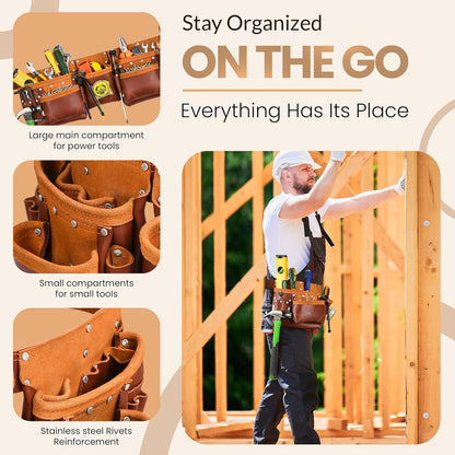 Ap Leather Durable Work Tool Belt for Carpenters & Tradesmen