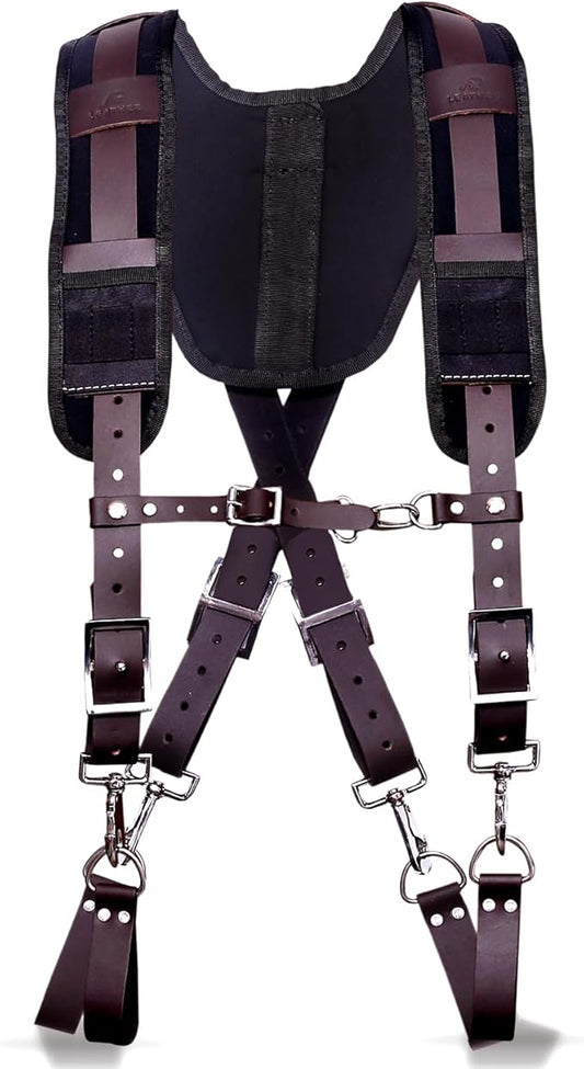 Ap Leather  Tool Belts for mens, Tool Belt with Suspenders, Extra Large)