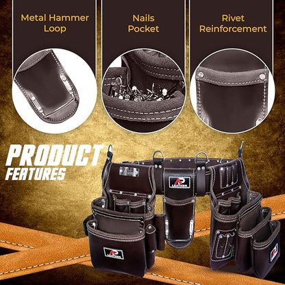 Ap-Leather Tool Belt, Carpenter Tool bag