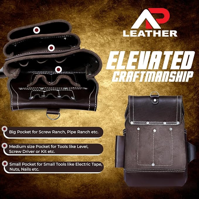 Ap-Leather Tool Belt, Carpenter Tool bag