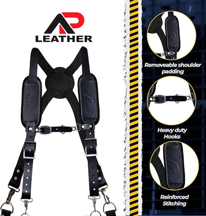 Ap Leather – Heavy Duty  Work Suspenders Tool Belt