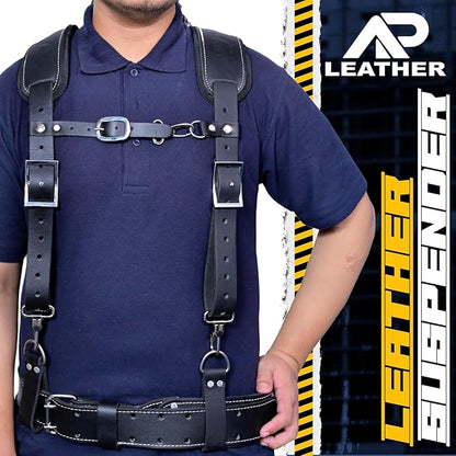 Ap Leather – Heavy Duty  Work Suspenders Tool Belt