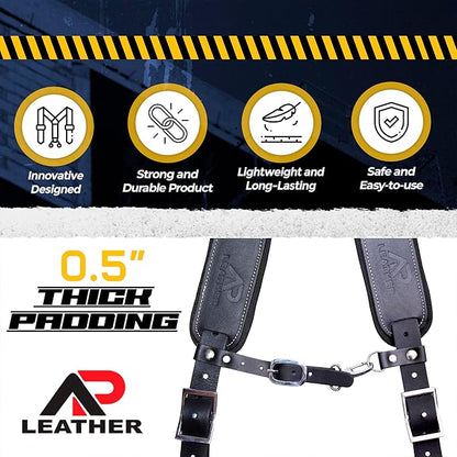Ap Leather – Heavy Duty  Work Suspenders Tool Belt