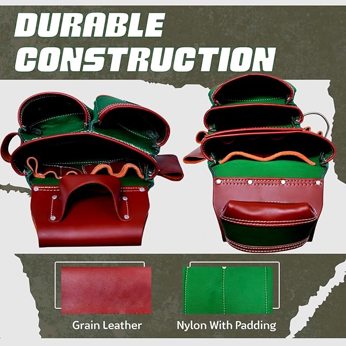 AP-LEATHER  Construction Tool Belt with  Framer, Electrician & Carpenter