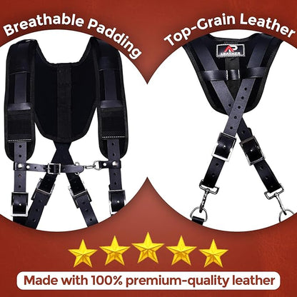 Ap Leather Tool Belts with Suspenders, with  for Construction, Framers