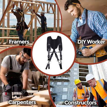 Ap Leather Tool Belts with Suspenders, with  for Construction, Framers