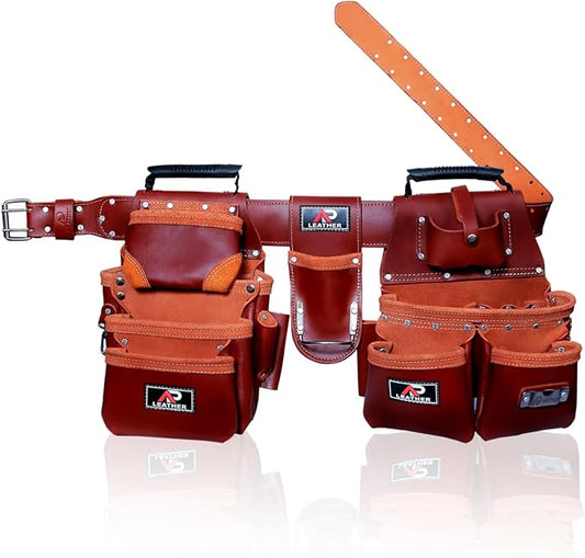 Ap-Leather Tool Belt, Tool bag with 4 Loops)