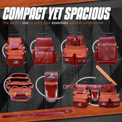Ap-Leather Tool Belt, Tool bag with 4 Loops)