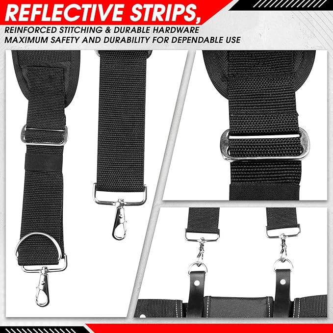 AP-LEATHER Tool Belt,Tool Pouch Green for men suspenders