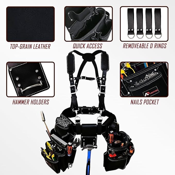 AP-LEATHER PRO-19  Genuine Leather with Suspenders