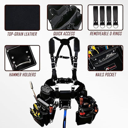 AP-LEATHER PRO-19  Genuine Leather with Suspenders