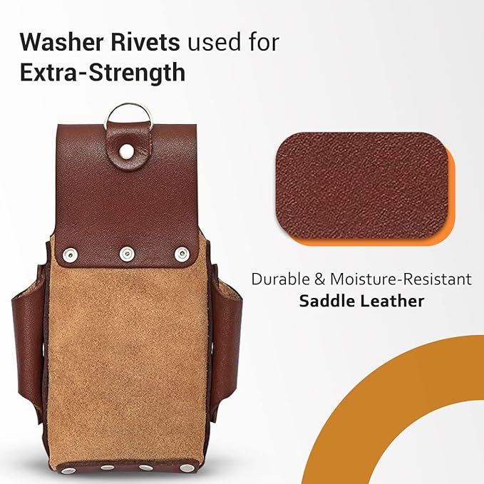 Ap-Leather Pro Electrician Pouch, Tool Pouch with Belt Clip