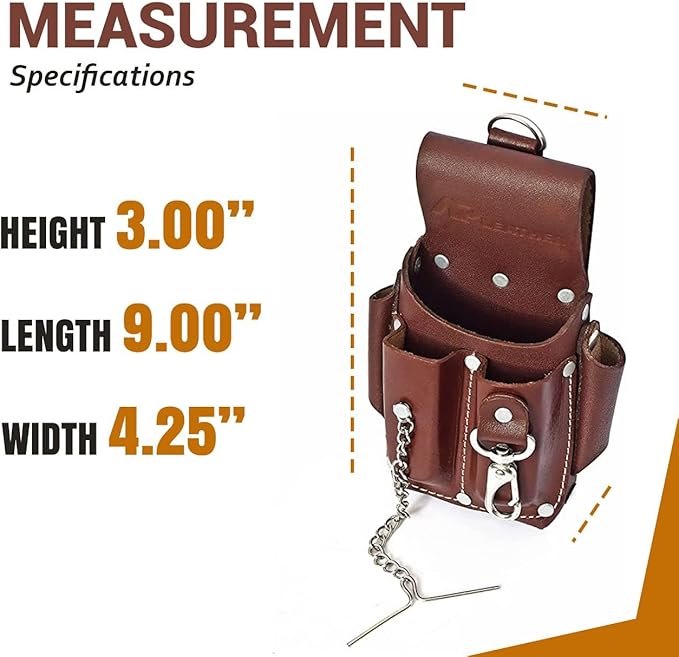 Ap-Leather Pro Electrician Pouch, Tool Pouch with Belt Clip