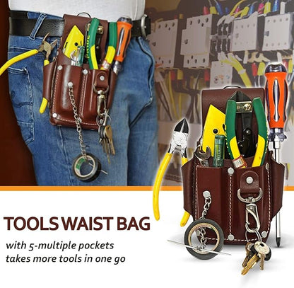 Ap-Leather Pro Electrician Pouch, Tool Pouch with Belt Clip