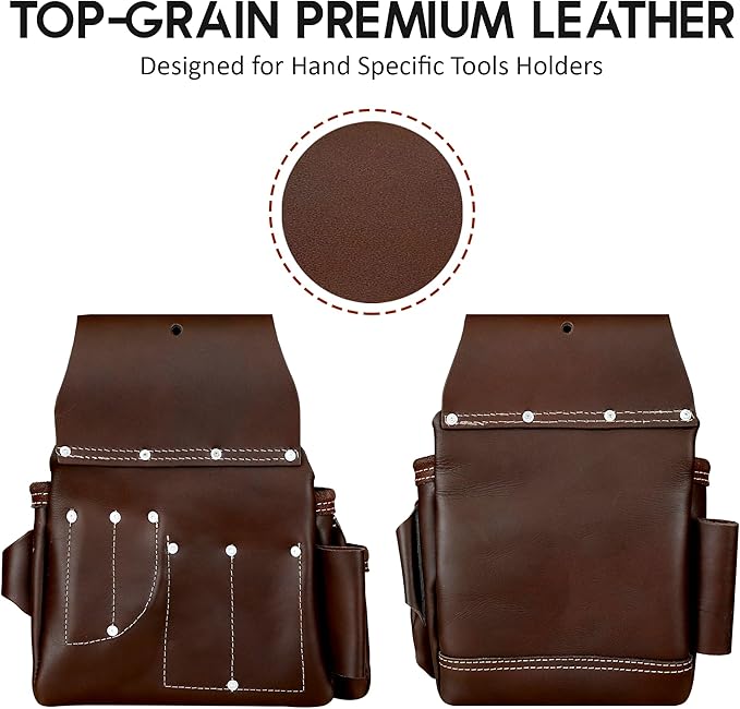 AP-LEATHER Tool Pouch,tool belt with suspenders