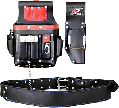 AP-LEATHER Heavy Duty Electercian Pouch Tool Pouch,Compartments