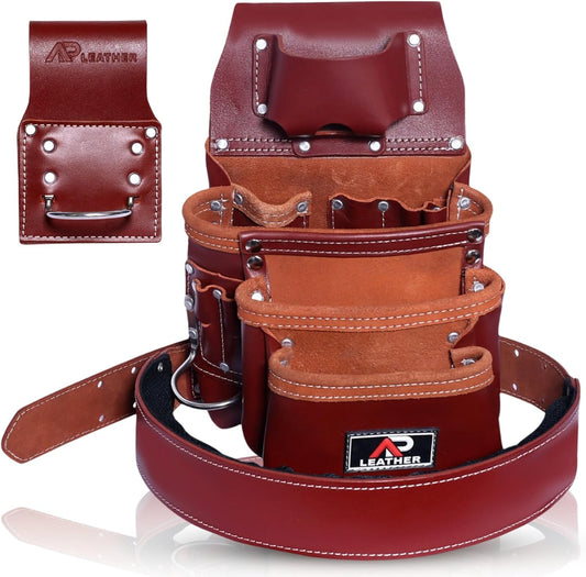 AP-LEATHER Tool Belt Pouch  12 Small Pocket