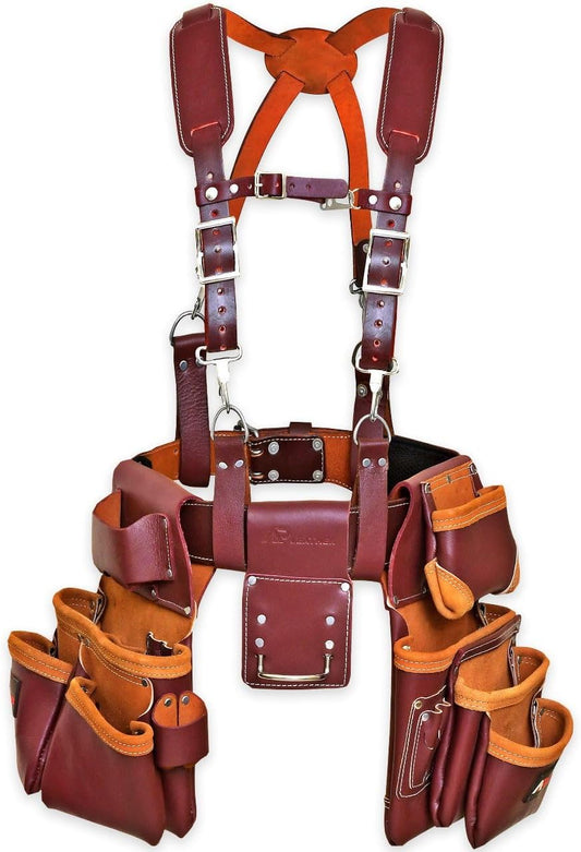 Ap-Leather PRO-19 Tool Belt/Pouch/Bag with suspenders