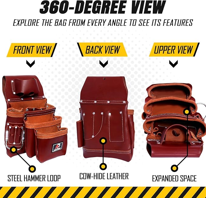 AP-LEATHER Tool Belt Pouch  12 Small Pocket