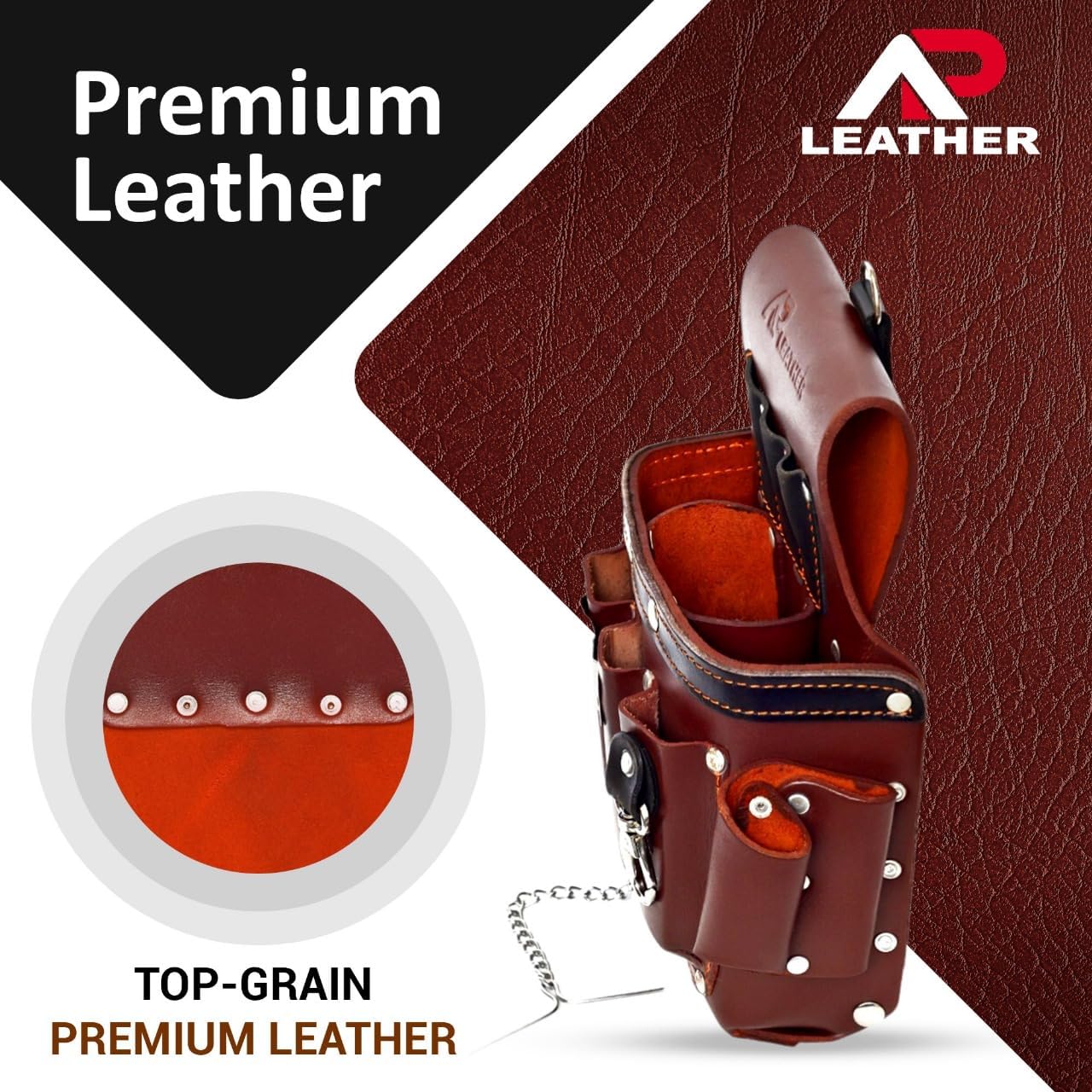 Ap- Leather Tool Pouch for Construction,Heavy Duty Hammer Holder