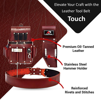 Ap- Leather Tool Pouch for Construction,Heavy Duty Hammer Holder