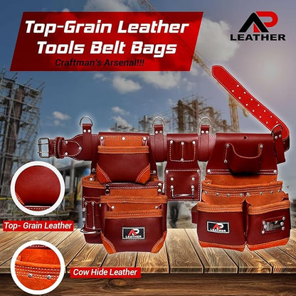 AP-LEATHER Electricians, Gardeners & Construction,Tool Belt pouch