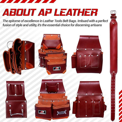 AP-LEATHER Electricians, Gardeners & Construction,Tool Belt pouch